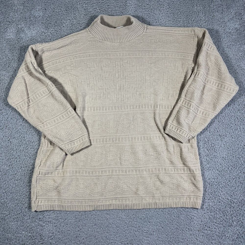 Vintage Basic Editions Pullover Knit Sweater Beig… - image 1